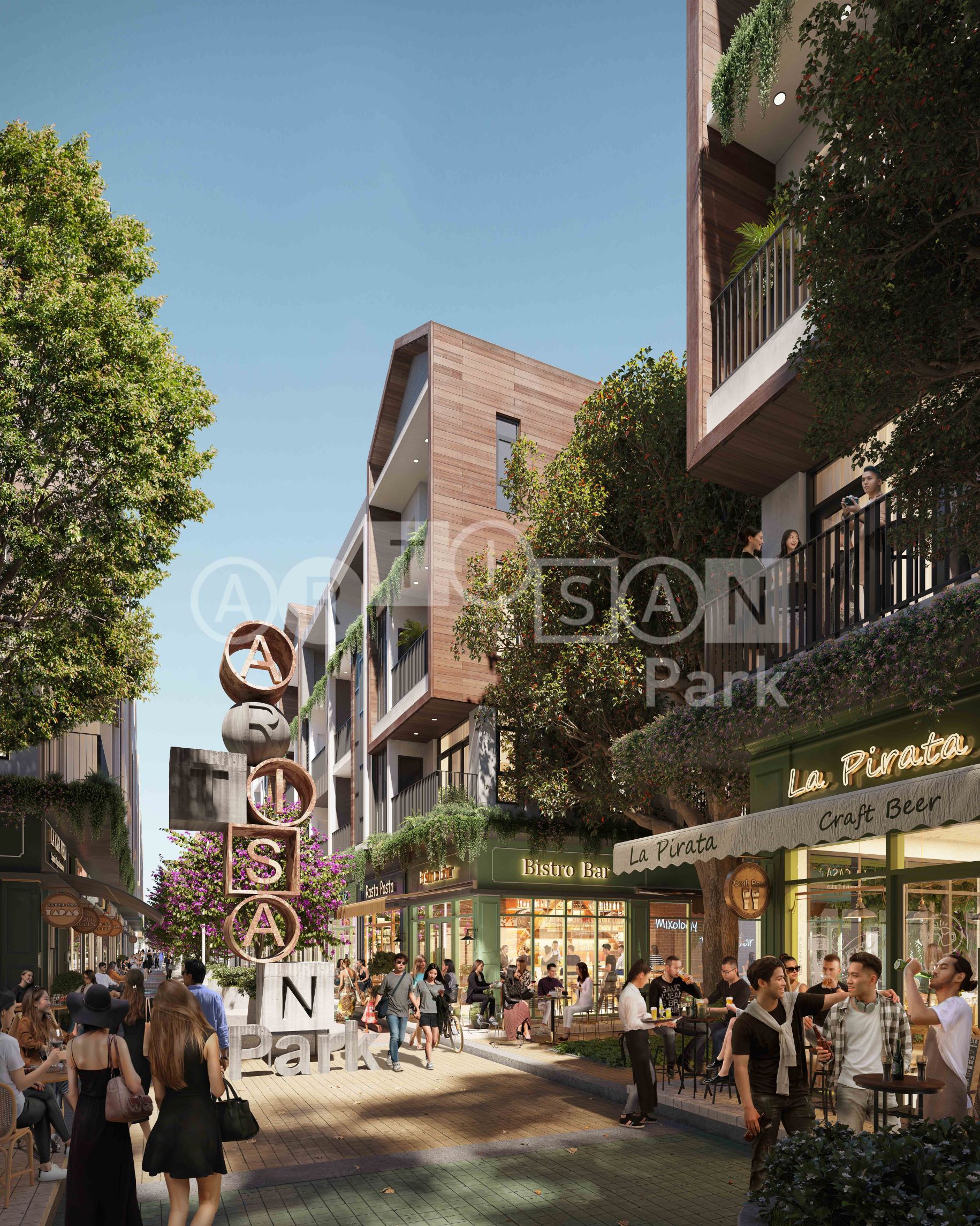 Swimming pool facilities Artisan Park Commercial Townhouse Project Thu Dau Mot Binh Duong Artisan Park Commercial Street Thu Dau Mot Binh Duong