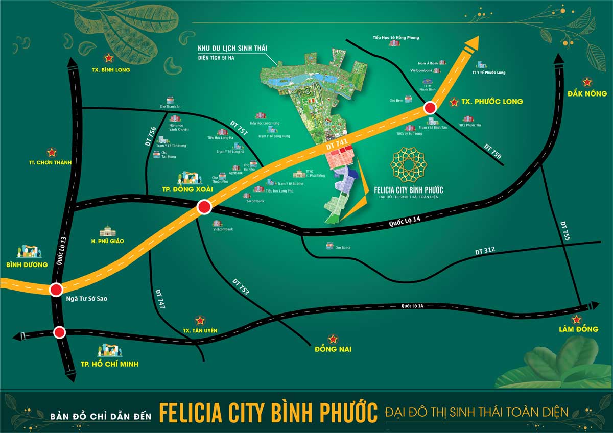 Location Map of Felicia City Binh Phuoc Project