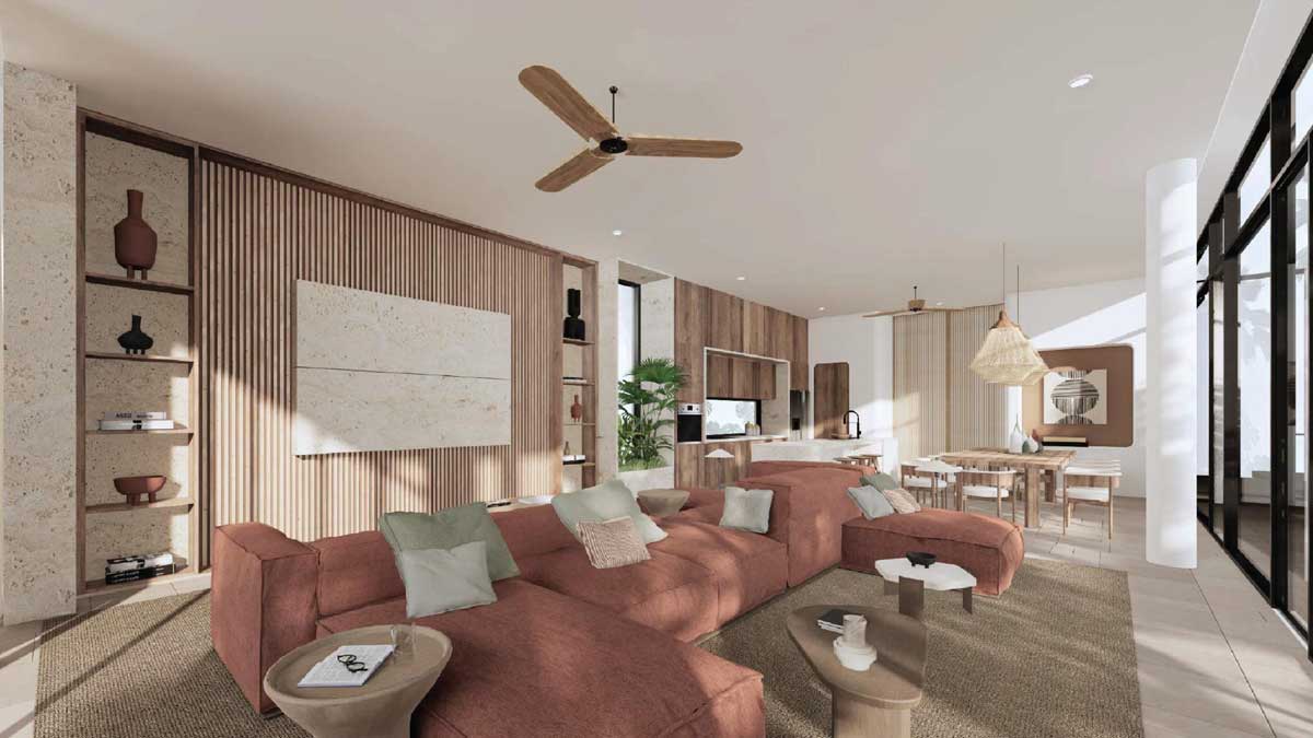 Living room of The Sea Class Villa Ho Tram