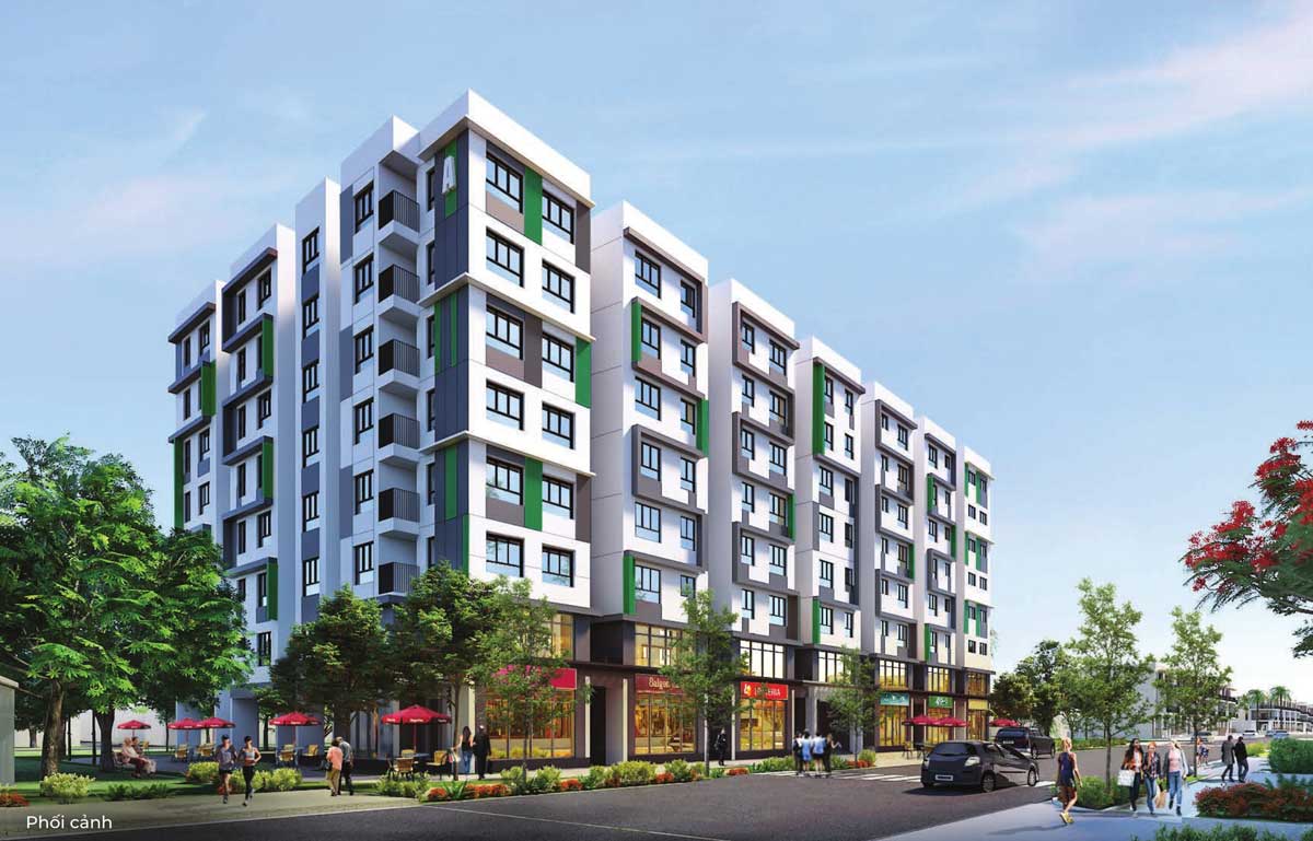Perspective of Block A of Dragon E-Home Social Housing Apartment Project, District 9