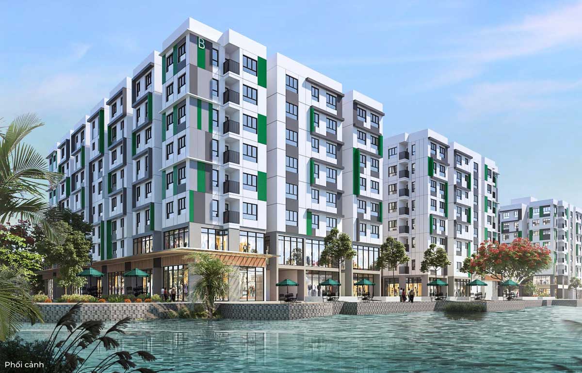 Perspective of Block B of Dragon E-Home Social Housing Apartment Project, District 9