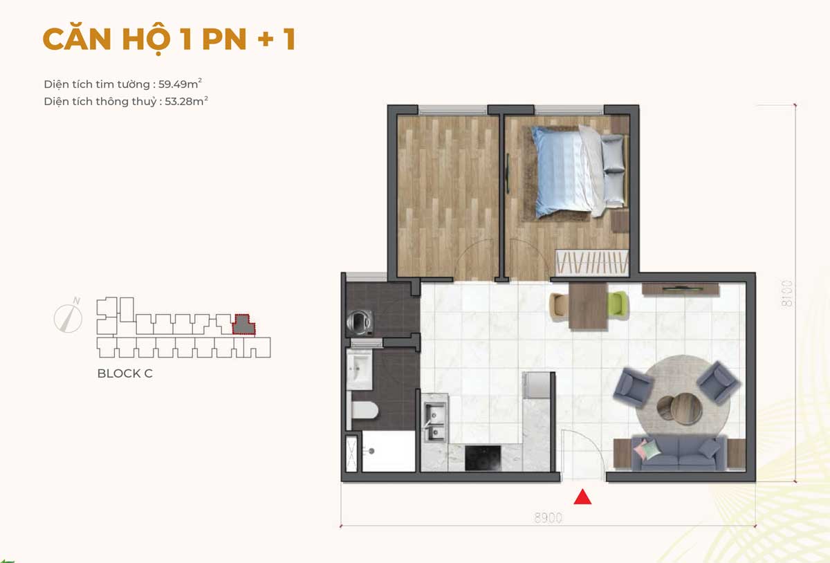 Can ho 1PN Nha o xa hoi Du an chung cu Dragon E Home nam 2021 - DRAGON E-HOME