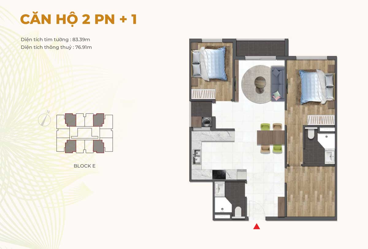 Can ho 2PN Nha o xa hoi Du an chung cu Dragon E Home - DRAGON E-HOME