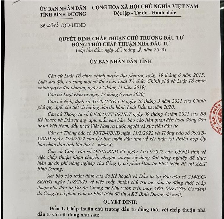 A&T Sky Garden Investment approval of AT Sky Garden Project - A&T Sky Garden