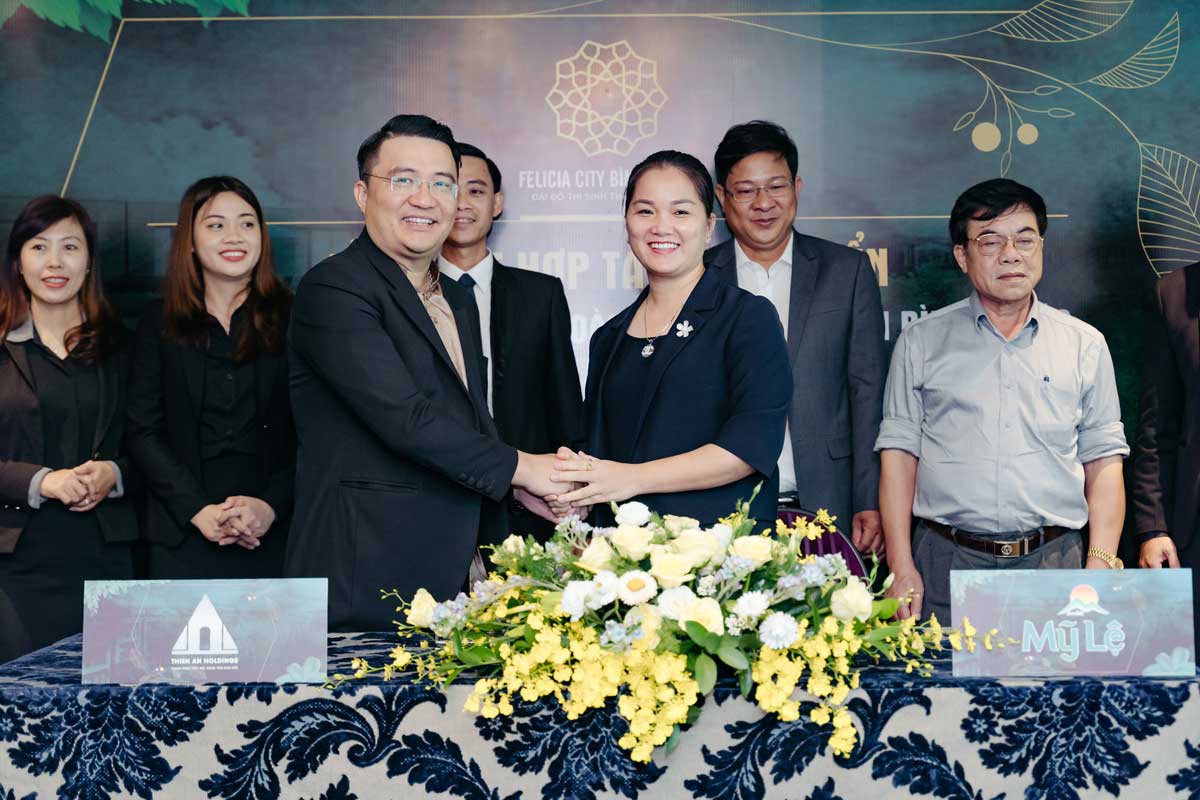 My Le Company Limited and Thien An Holdings Real Estate Group signed a cooperation agreement to develop the Felicia City Binh Phuoc Project.