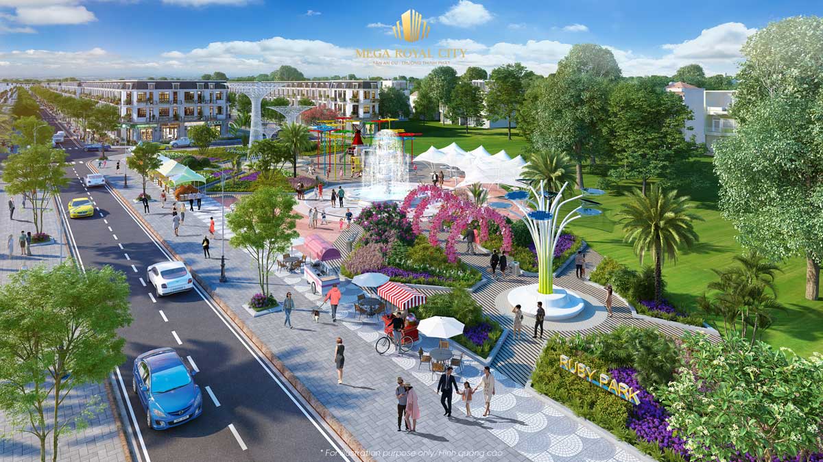 Amenities of the internal park area of Mega Royal City Project