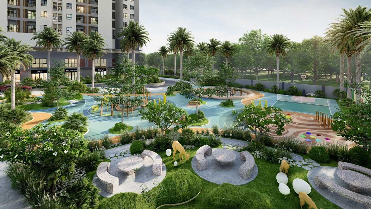 Internal park of New Lavida Social Housing Apartment Project in Binh Duong Internal park of New Lavida Social Housing Apartment Project in Binh Duong