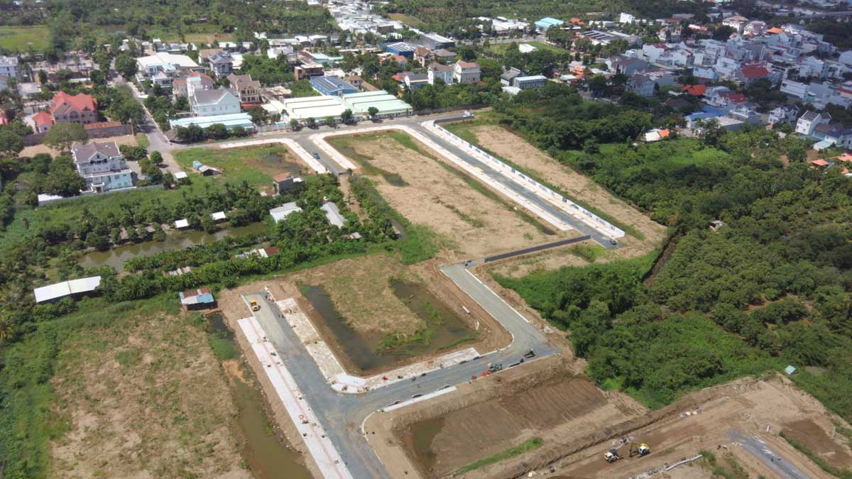 Flycam tien do thi cong du an con khuong diamond city can tho thang 6 nam 2021 - Cồn Khương Diamond City