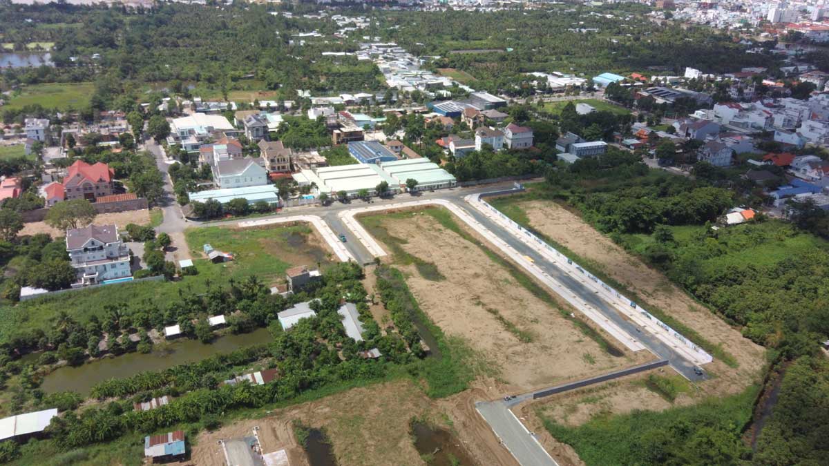 Flycam tien do thi cong du an con khuong diamond city thang 6 nam 2021 - Cồn Khương Diamond City