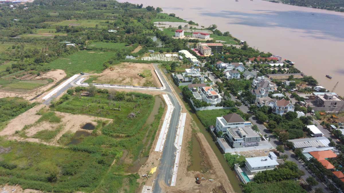 Flycam tien do thi cong du an khu do thi con khuong diamond city thang 6 nam 2021 - Cồn Khương Diamond City