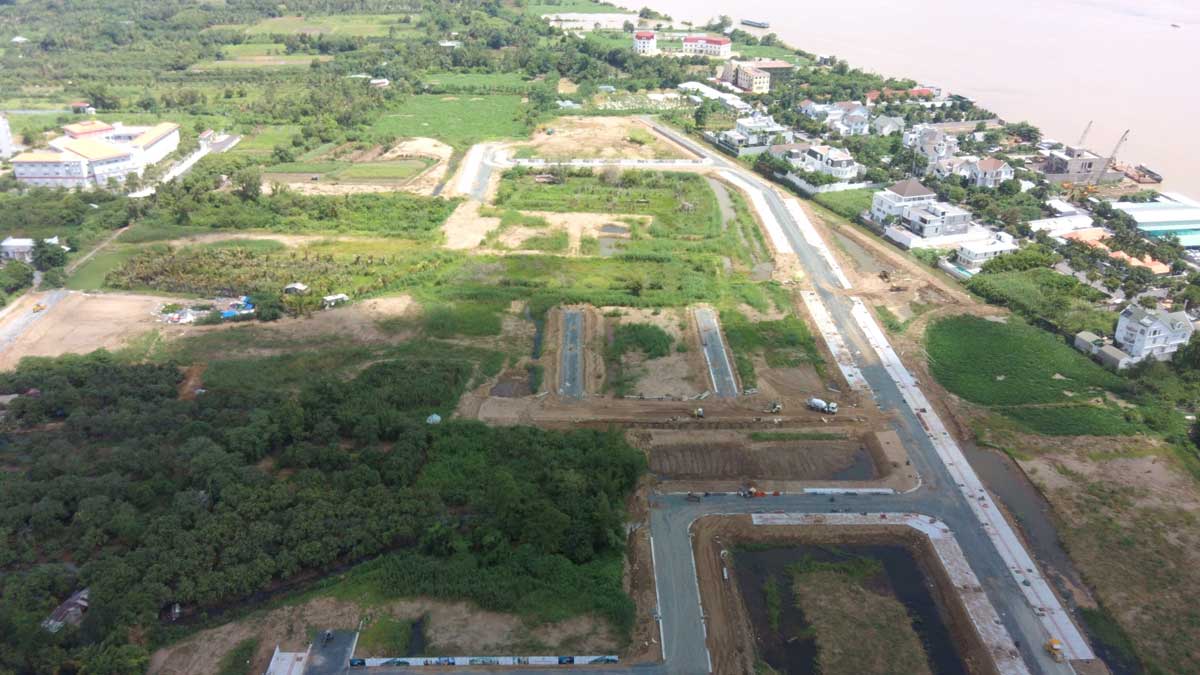 Flycam toan canh tien do thi cong du an con khuong diamond city thang 6 nam 2021 - Cồn Khương Diamond City