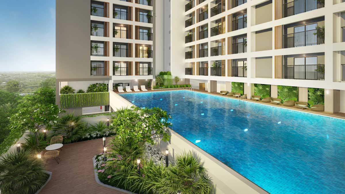 Swimming pool on the 5th floor of New Lavida Social Housing Apartment Project in Binh Duong Swimming pool on the 5th floor of New Lavida Social Housing Apartment Project in Binh Duong