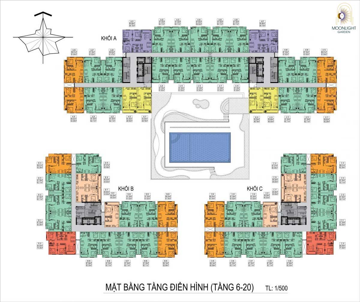 Typical Floor Plan of Moonlight Garden Thu Duc Project Typical Floor Plan of Moonlight Garden Thu Duc Project