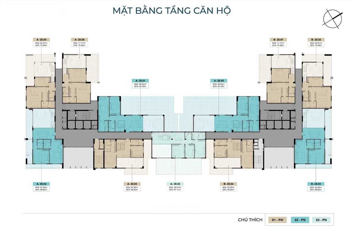Typical Floor Plan of The Felix Thuan An Apartment Project Typical Floor Plan of The Felix Thuan An Apartment Project