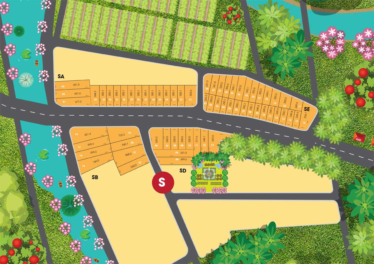 Floor plan of Area 3 of La Melodie Eco-Village Bao Loc