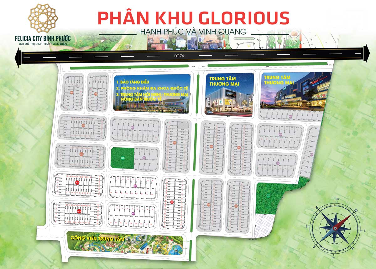 Glorious subdivision plan Felicia City Binh Phuoc project