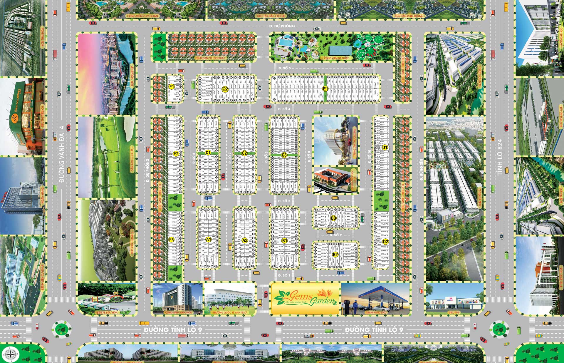 Plot layout of Gems Garden Duc Hoa Long An project Plot layout of Gems Garden Duc Hoa Long An project