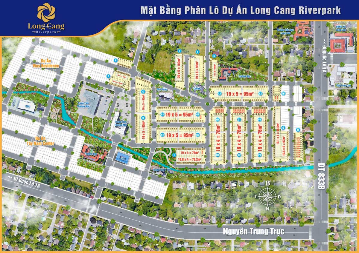 Plot plan of Long Cang RiverPark Project, Can Duoc, Long An