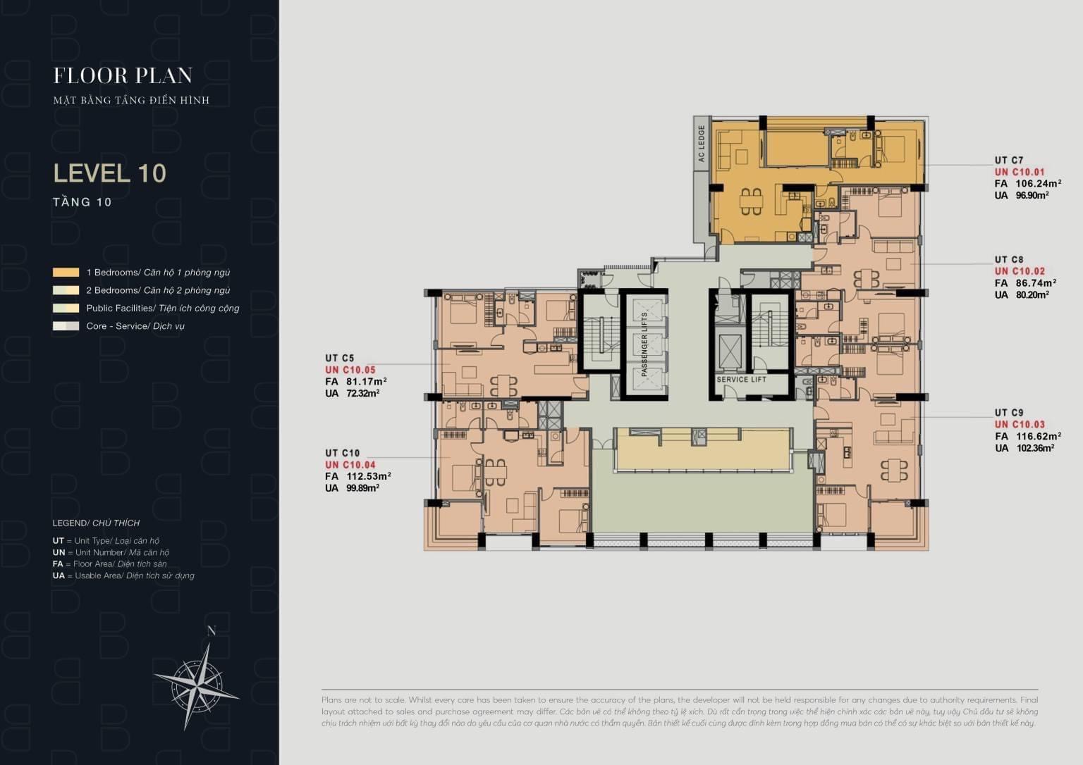 Floor Plan of The Berkley Thao Dien Project, 10th Floor Floor Plan of The Berkley Thao Dien Project, 10th Floor
