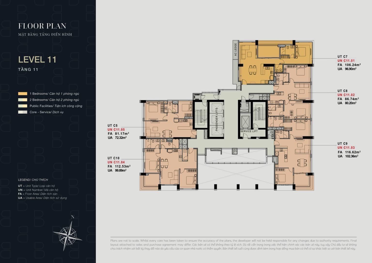 Floor Plan of The Berkley Thao Dien Project 11th Floor Floor Plan of The Berkley Thao Dien Project 11th Floor