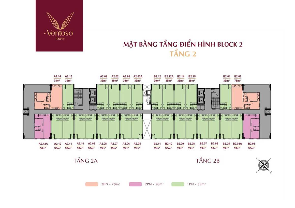 Mặt bằng Tầng 2 Dự án Căn hộ Ventoso Tower Dĩ An Bình Dương Mặt bằng Tầng 2 Dự án Căn hộ Ventoso Tower Dĩ An Bình Dương