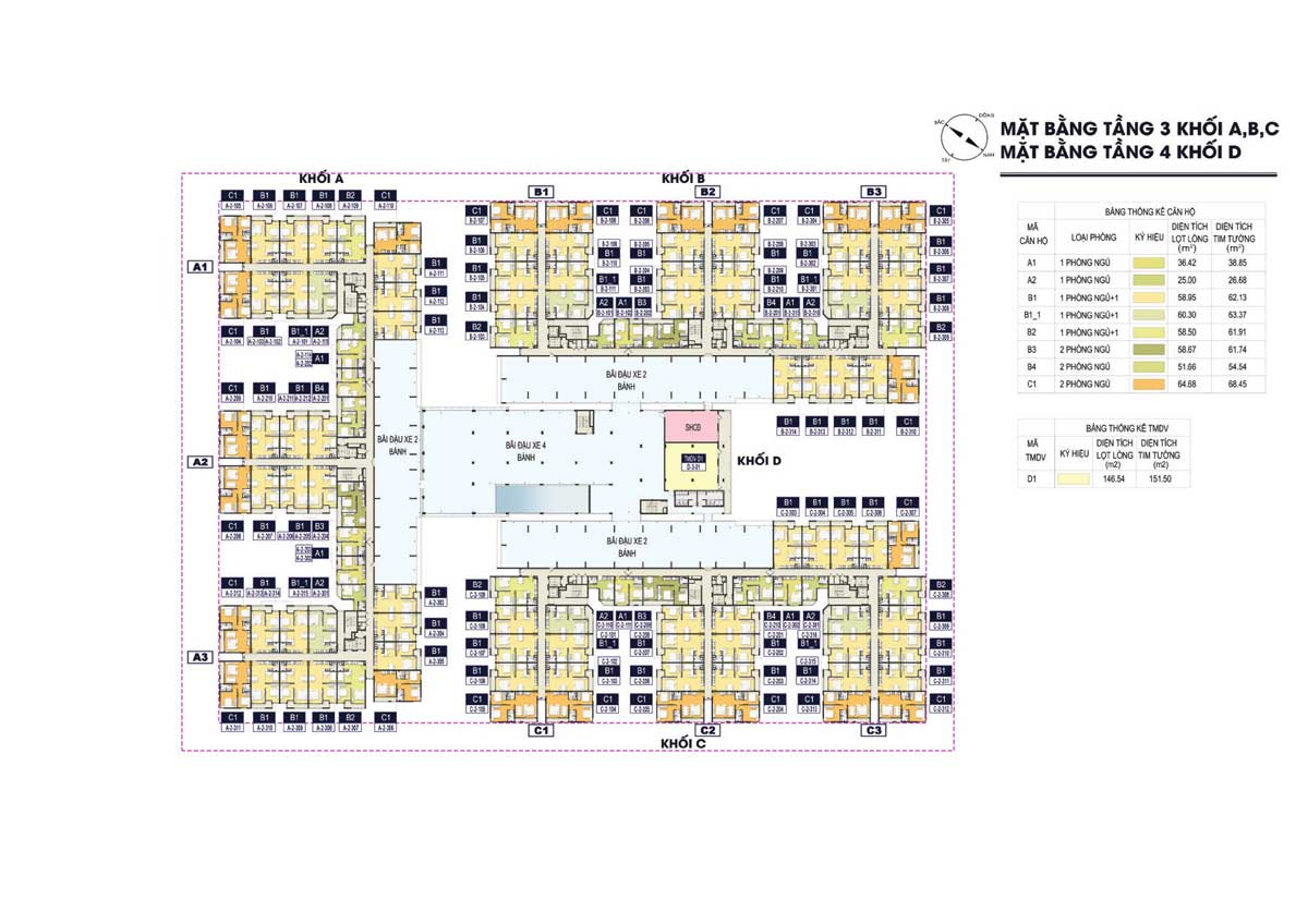 Floor plan of 3rd-4th floor of Thu Thiem Green House Apartment Project, District 2 Floor plan of 3rd-4th floor of Thu Thiem Green House Apartment Project, District 2