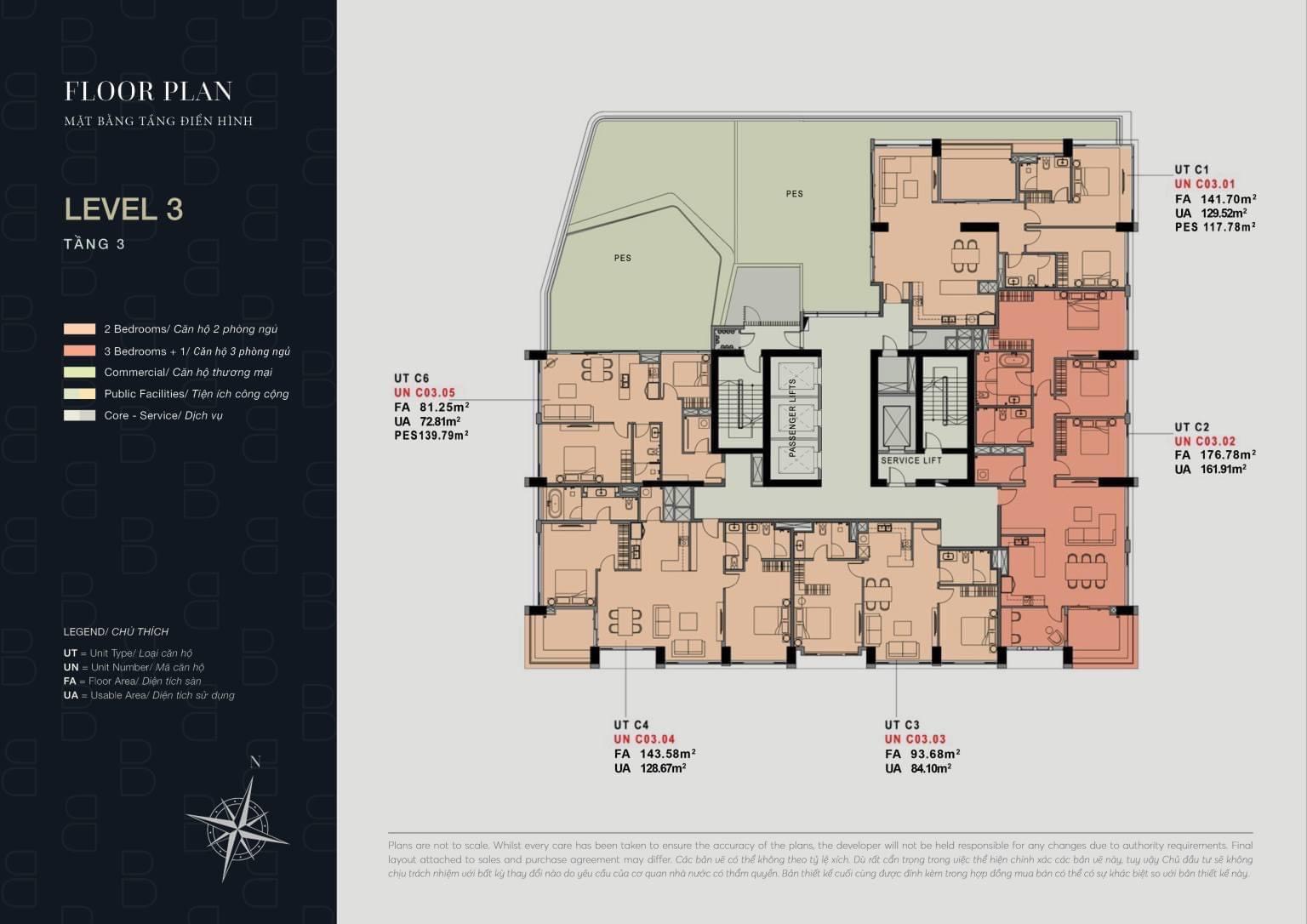 Floor Plan of The Berkley Thao Dien Project, 3rd Floor Floor Plan of The Berkley Thao Dien Project, 3rd Floor