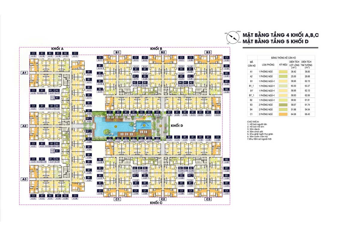 Floor plan of 4th-5th floor of Thu Thiem Green House Apartment Project, District 2 Floor plan of 4th-5th floor of Thu Thiem Green House Apartment Project, District 2