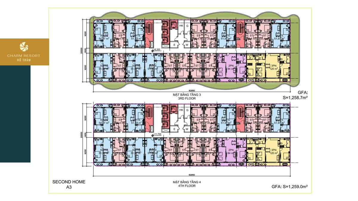 Floor Plan of The Sea Class Ho Tram Apartment 4th Floor