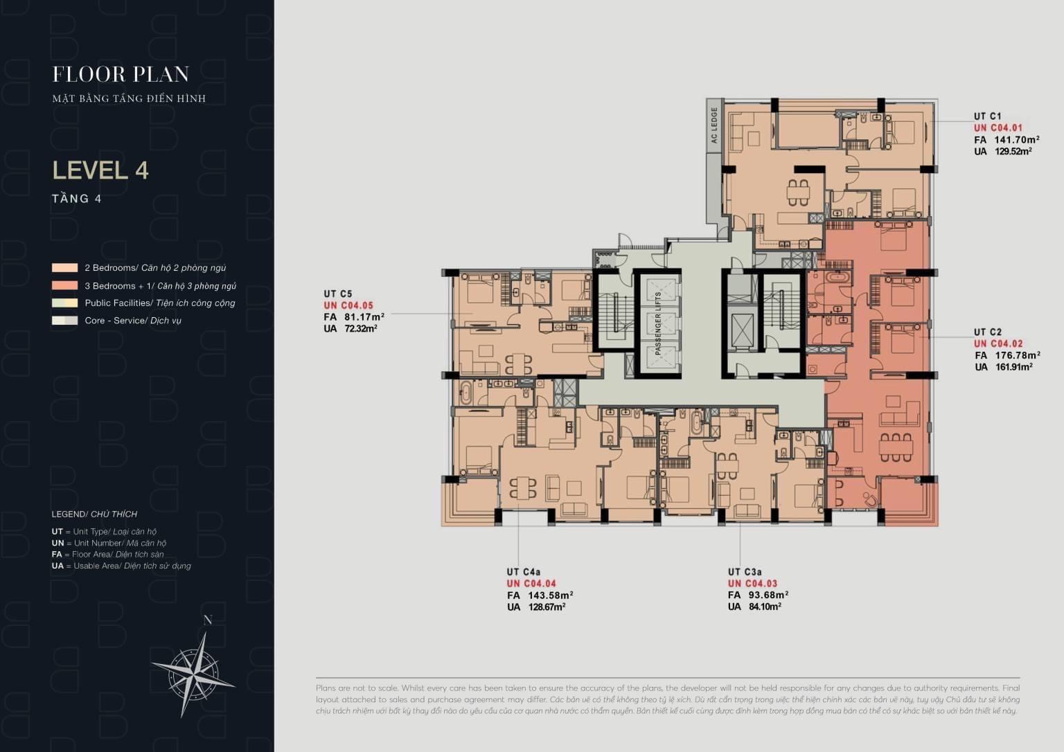 Floor Plan of The Berkley Thao Dien Project, 4th Floor Floor Plan of The Berkley Thao Dien Project, 4th Floor