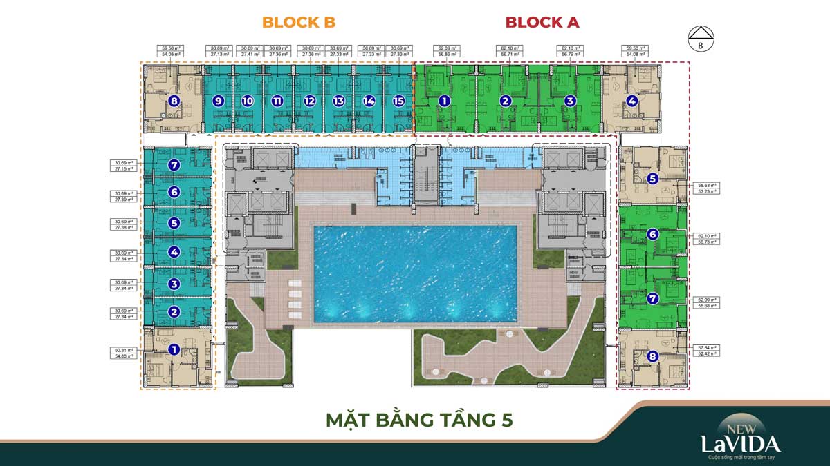 Floor Plan of 5th Floor of New Lavida Social Housing Apartment Project in Binh Duong Floor Plan of 5th Floor of New Lavida Social Housing Apartment Project in Binh Duong