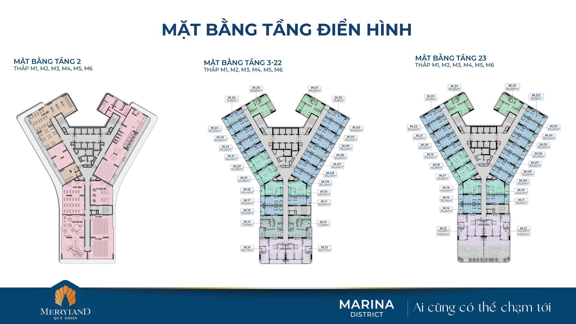 Typical Floor Plan of Marina District Quy Nhon Apartment