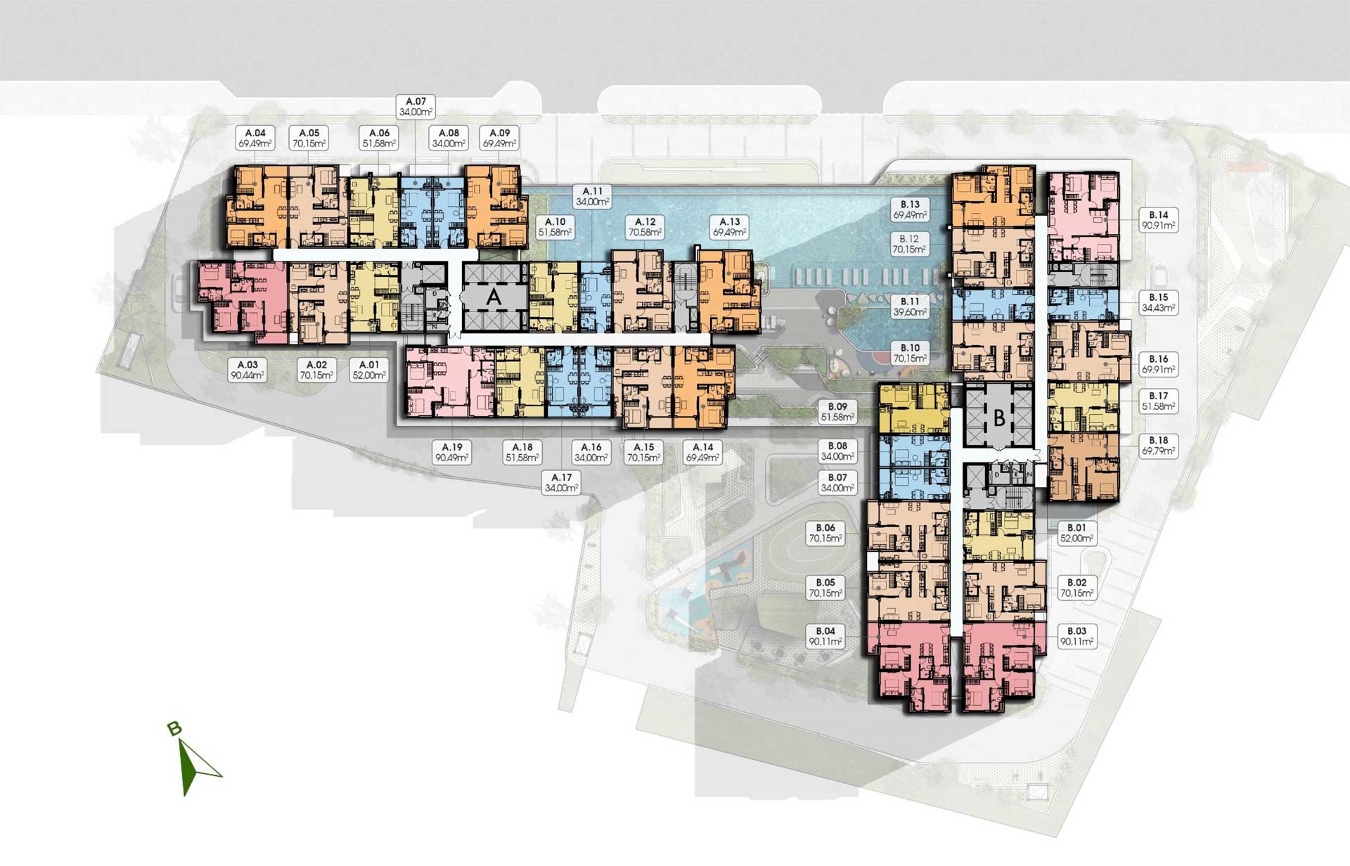 Typical Floor Plan of Moonlight Avenue Apartment Project Thu Duc Typical Floor Plan of Moonlight Avenue Apartment Project Thu Duc