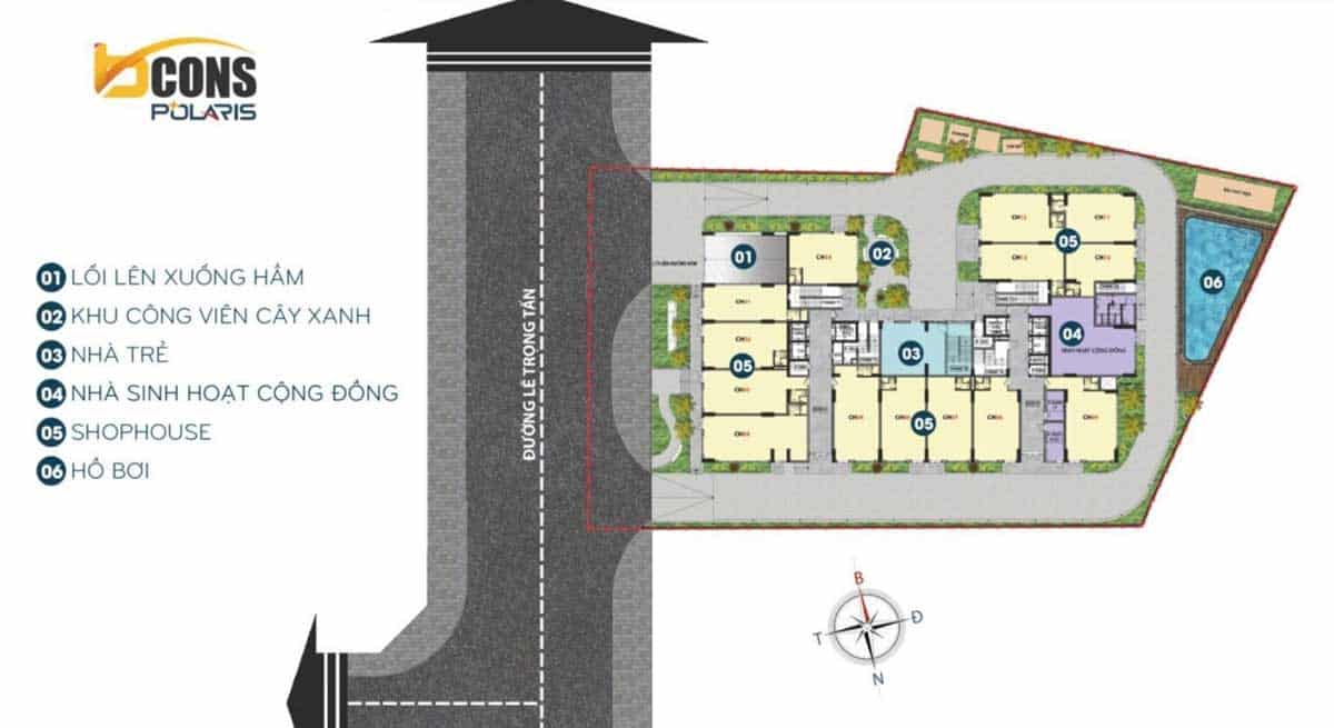 Overall Plan of Bcons Polaris Apartment Project Le Trong Tan Di An Binh Duong
