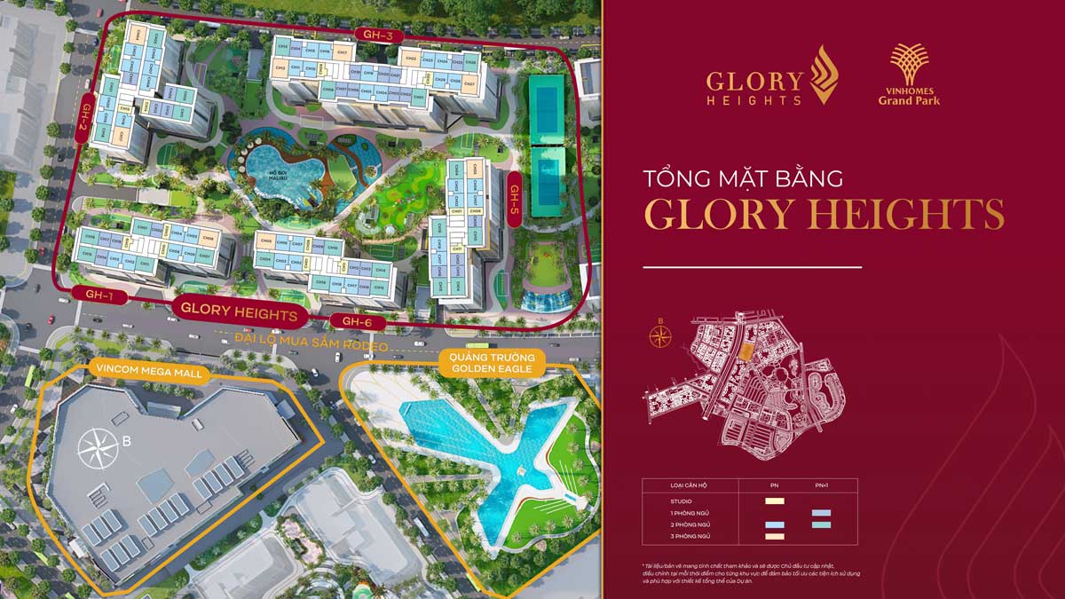 Overview of Glory Heights Vinhomes Grand Park Subdivision Overall Plan of Glory Heights Subdivision
