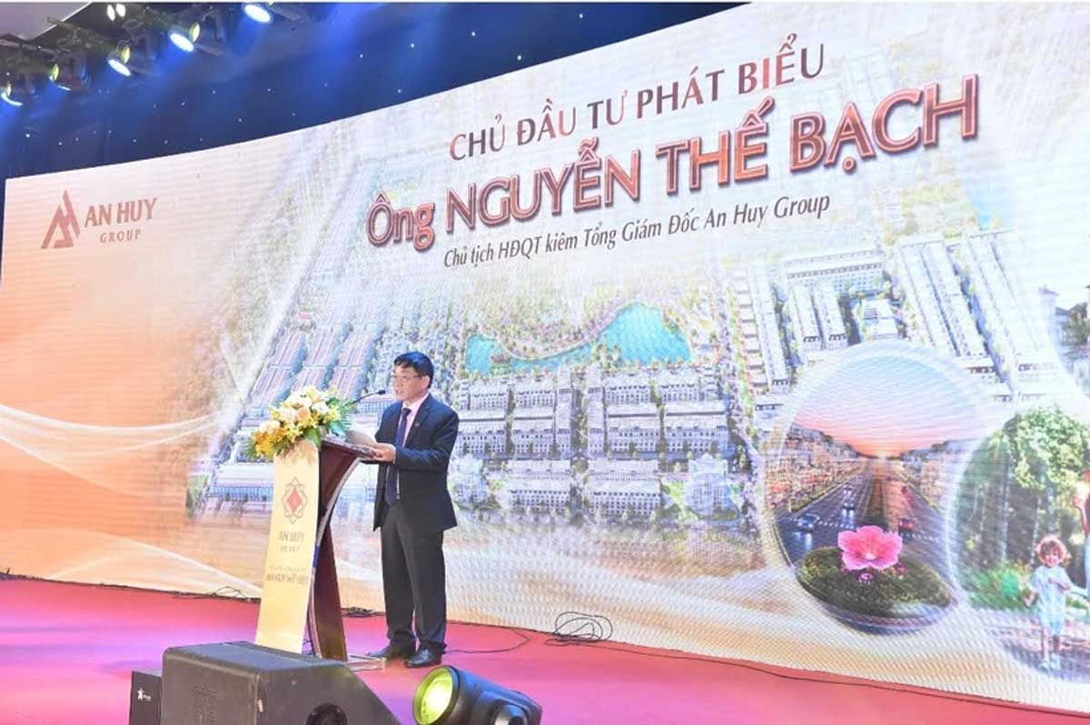 Mr. Nguyen The Bach, Chairman and General Director of An Huy Group, spoke at the groundbreaking ceremony. Mr. Nguyen The Bach, Chairman and General Director of An Huy Group, spoke at the groundbreaking ceremony.