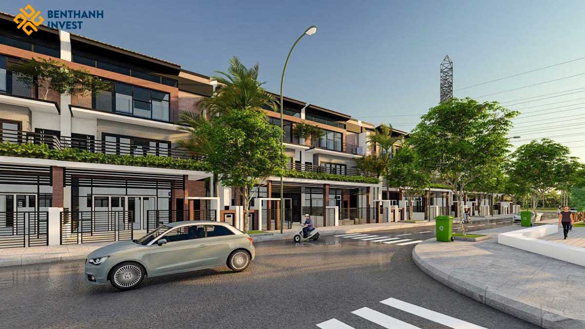 Perspective of Shophouse Green Sailing Town Long An Project