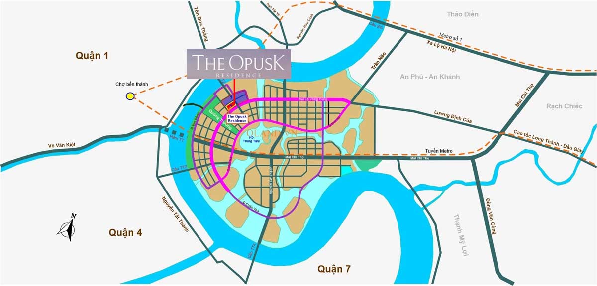 Location of The Opusk Thu Thiem Apartment Project Location of The Opusk Thu Thiem Apartment Project