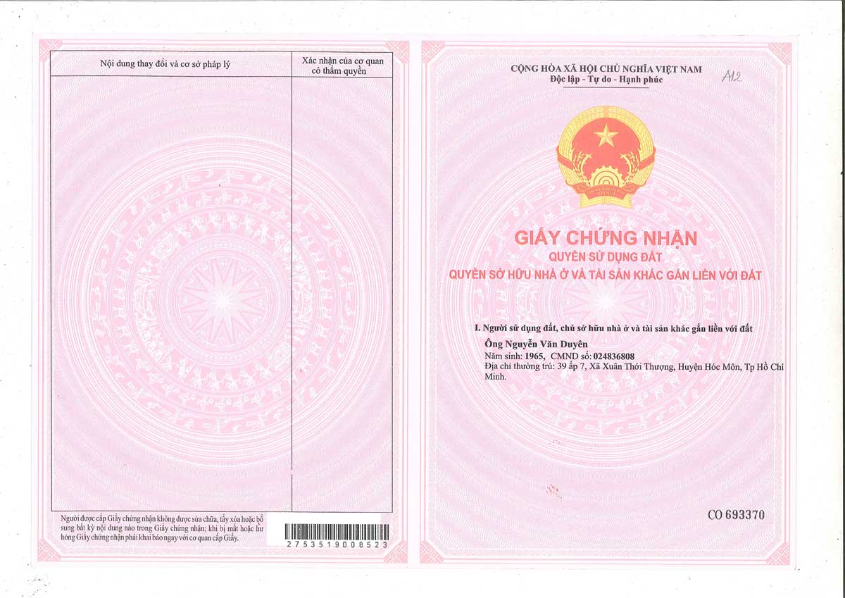 Land lot number A12 Thinh Vuong 2 Residence Cu Chi residential area - Thinh Vuong 2 Residence Cu Chi residential area