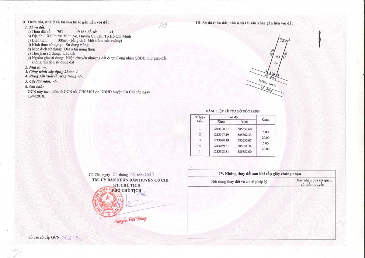 Land lot number A12 Thinh Vuong 2 Residence residential area - Thinh Vuong 2 Residence residential area Cu Chi