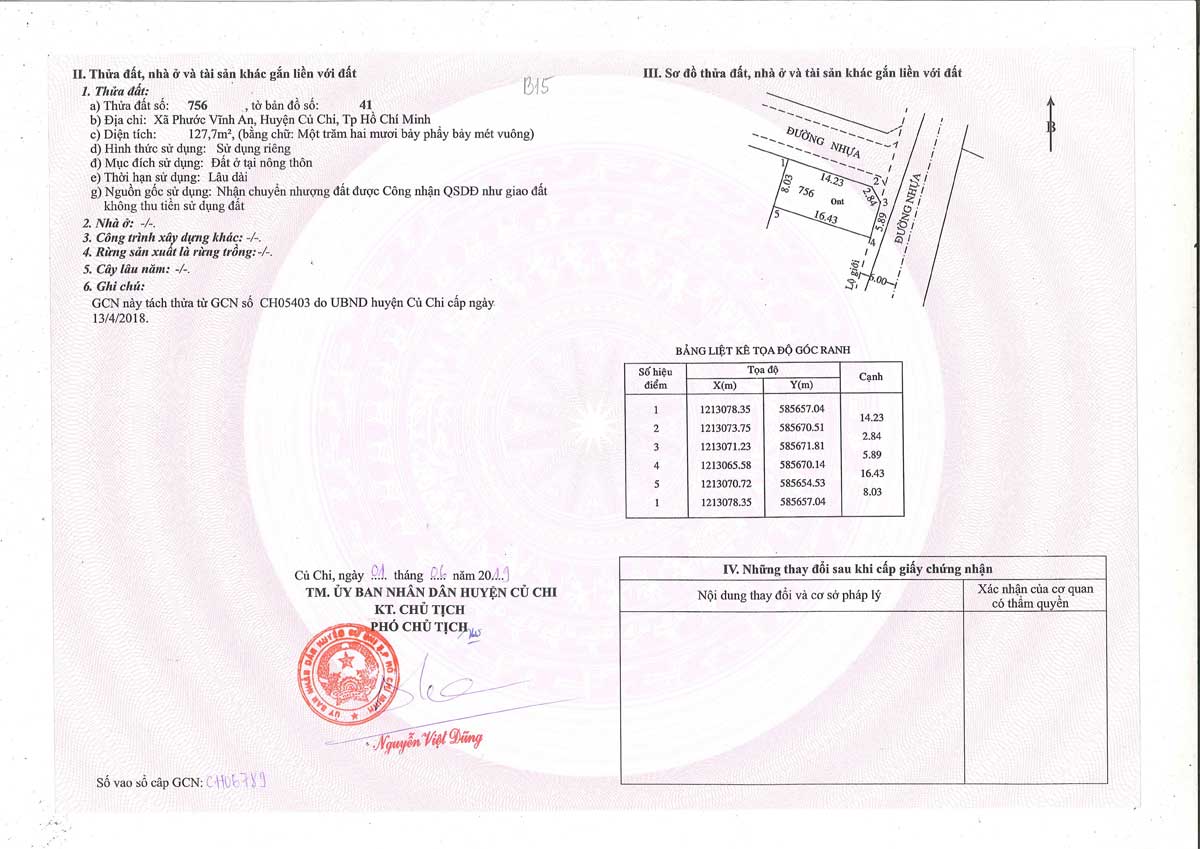 Land lot number B15 Thinh Vuong 2 Residence Cu Chi residential area - Thinh Vuong 2 Residence Cu Chi residential area