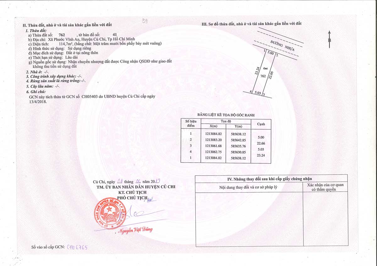 Land lot number of Thinh Vuong 2 Residence Cu Chi Residential Area - Thinh Vuong 2 Residence Cu Chi Residential Area