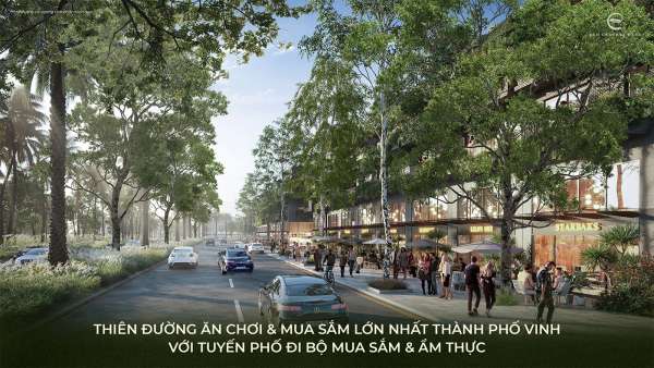 The largest shopping and dining paradise in Vinh city with a shopping and dining walking street at Eco Central Park - Eco Central Park