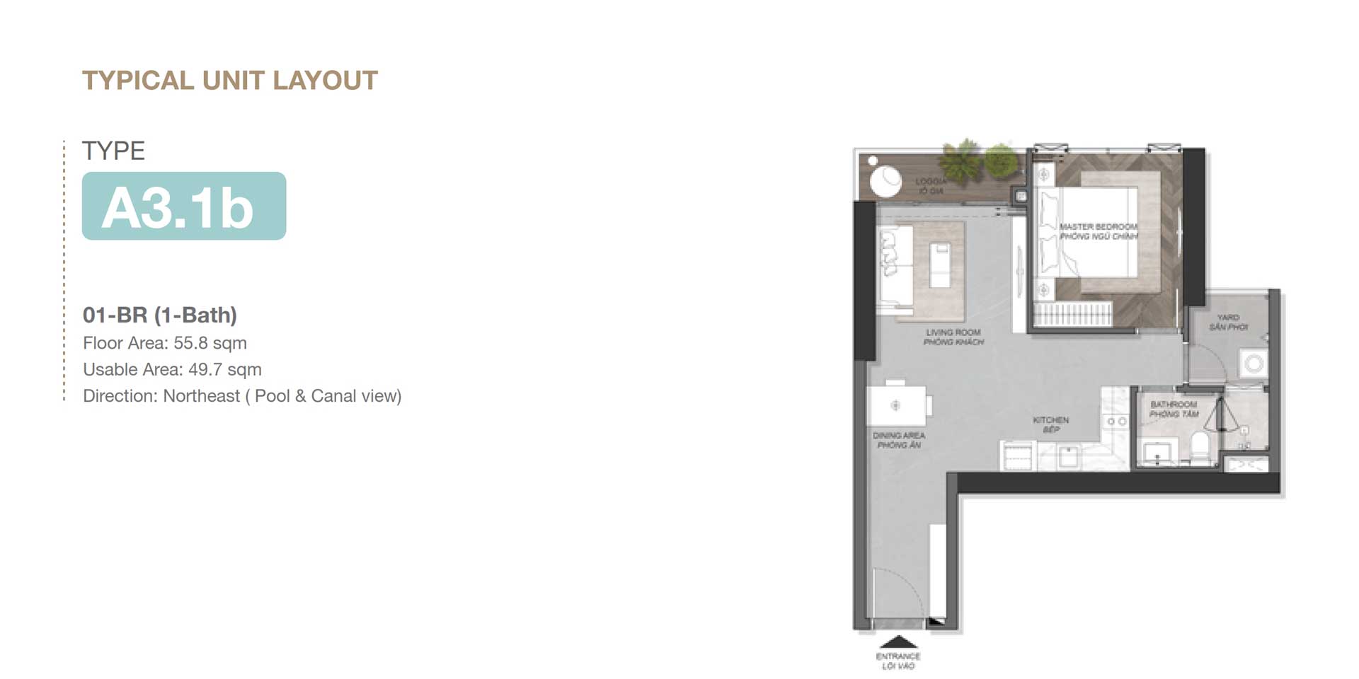 1 Bedroom Apartment Design Gamuda Land Mai Chi Tho Thu Duc 1 Bedroom Apartment Design Gamuda Land Mai Chi Tho Thu Duc