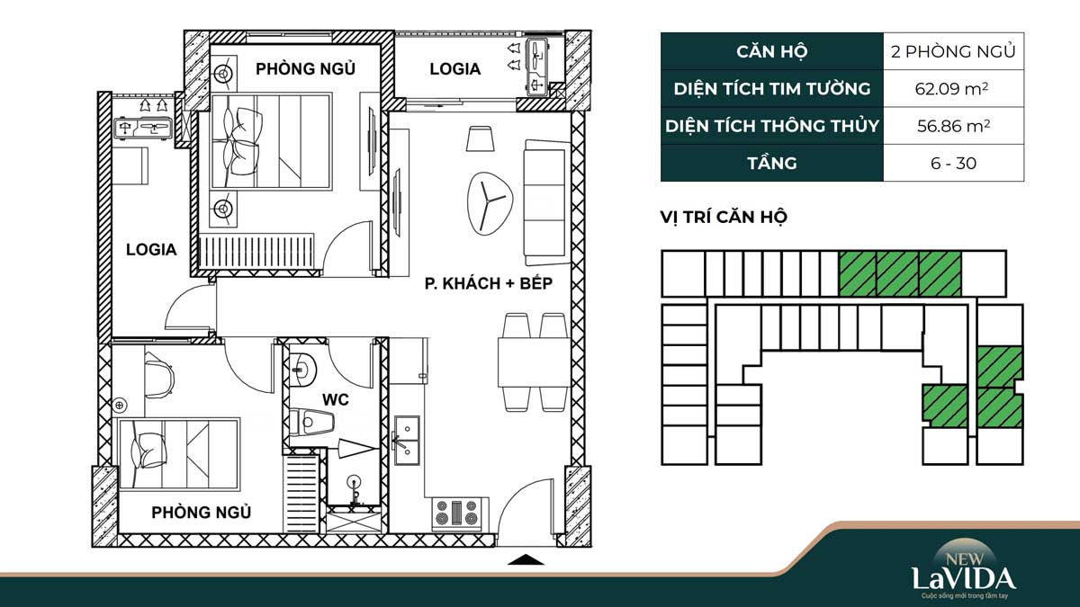 New Lavida 2 Bedroom Apartment Design 62m2 Apartment Building New Lavida - New Lavida