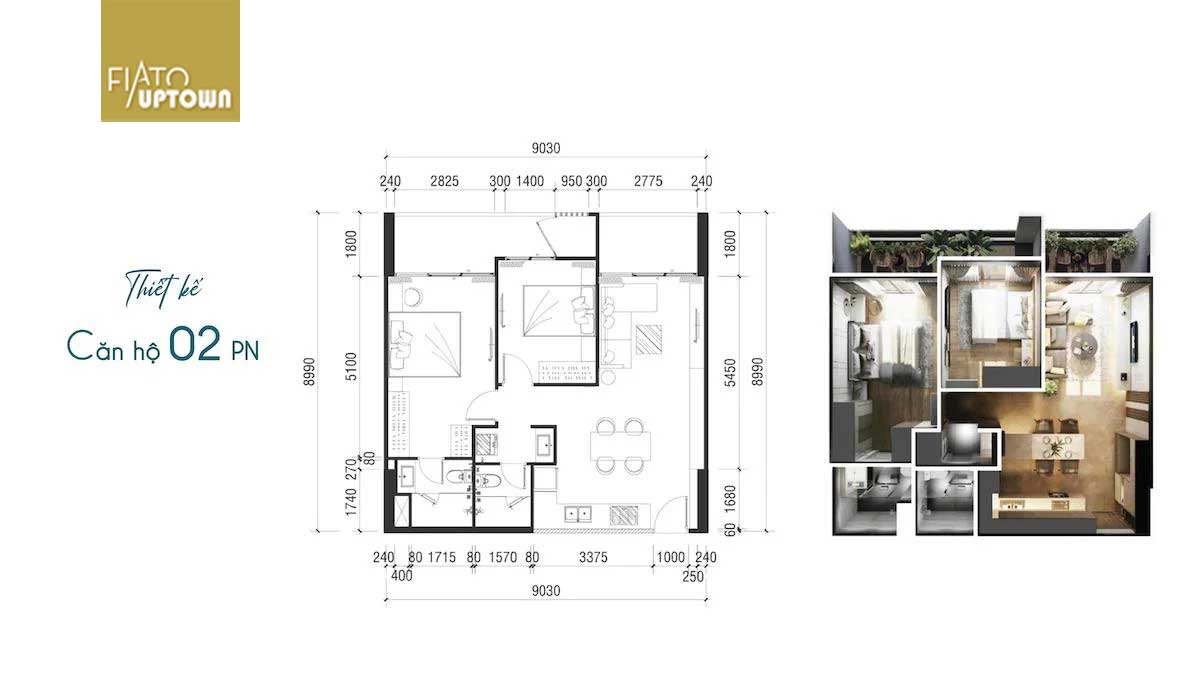 2 bedroom apartment design fiato uptown - Fiato Uptown