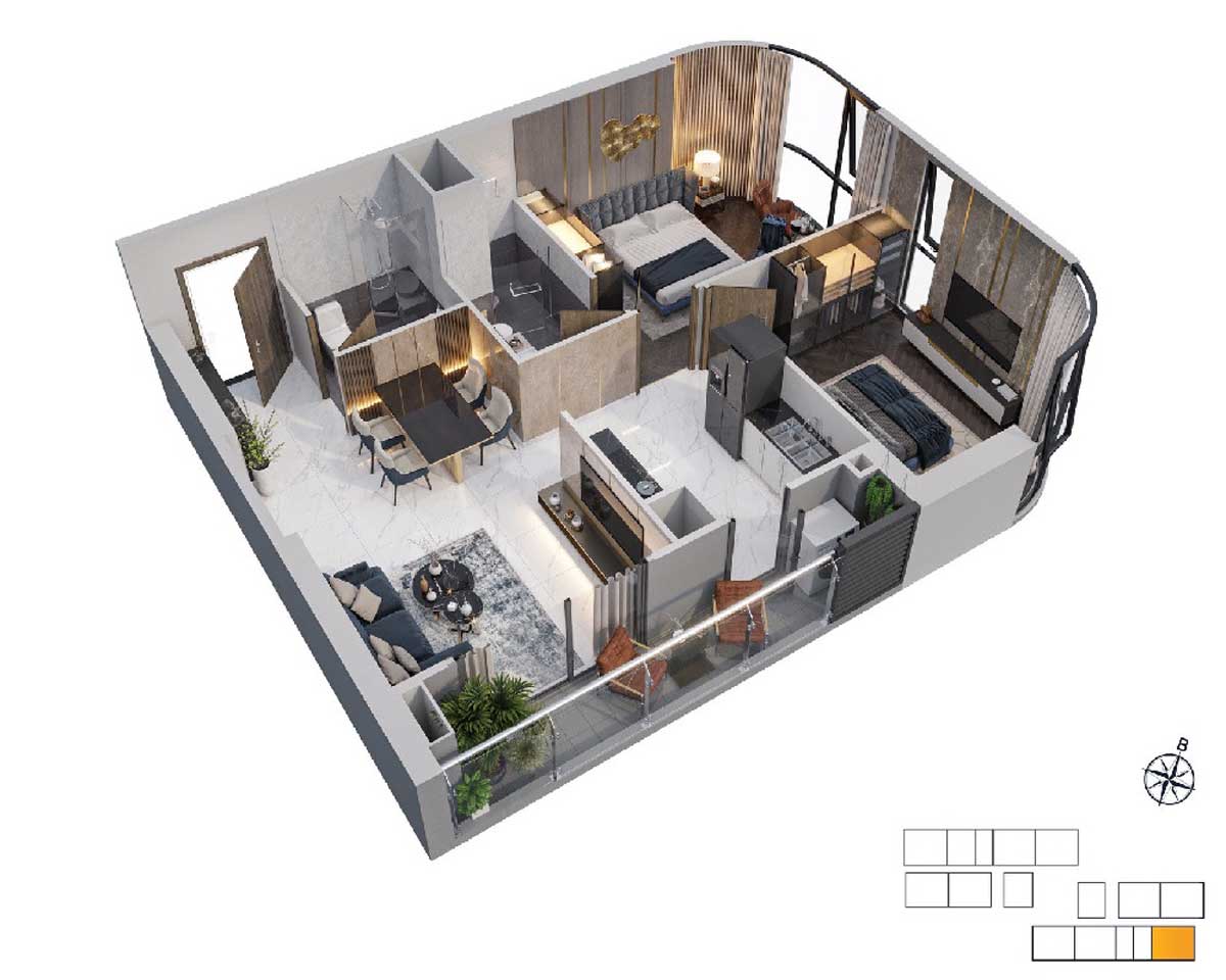 Design of 2-bedroom apartment Glory Heights Vinhomes Grand Park Design of 2-bedroom apartment Glory Heights Vinhomes Grand Park