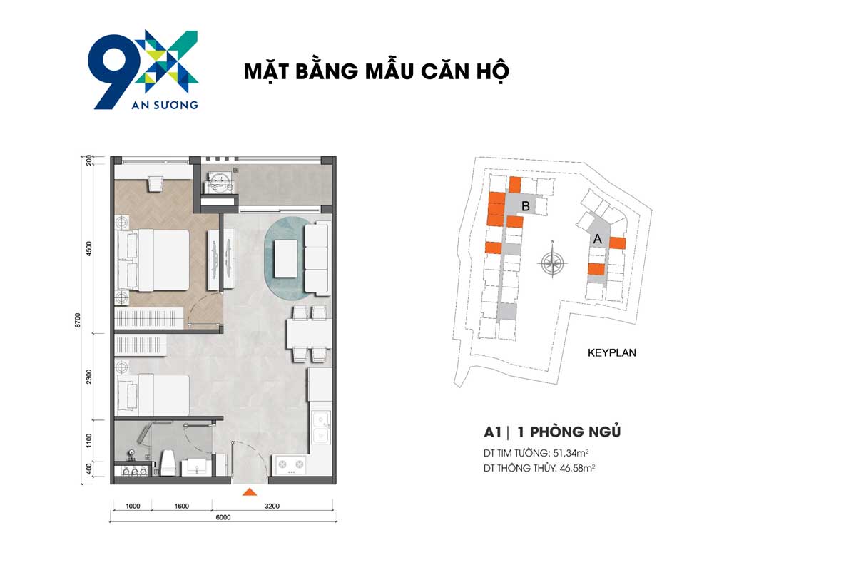 Apartment Design A1 1PN 51.34m2 9X An Suong Hoc Mon Apartment Design A1 1PN 51.34m2 9X An Suong Hoc Mon