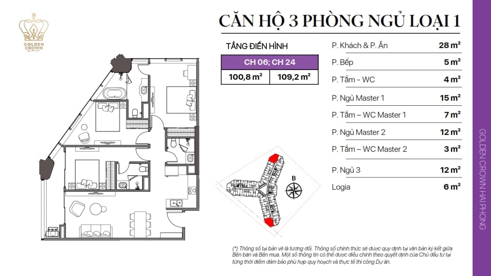 Golden Crown 10 Apartment Design - Golden Crown Hai Phong