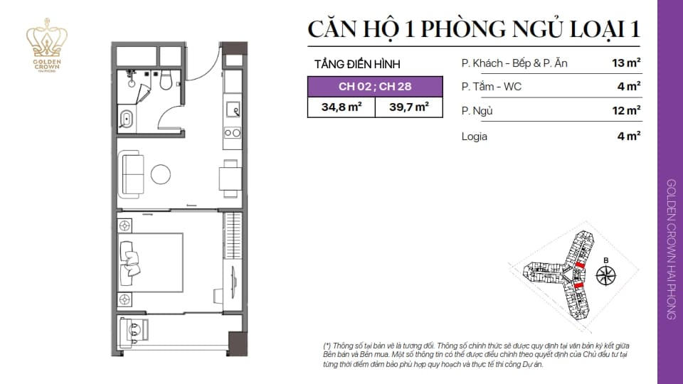 Golden Crown 12 Apartment Design - Golden Crown Hai Phong